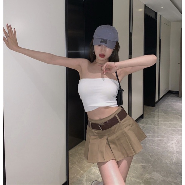 Váy Nữ Ngắn Lưng Cao Xếp Li Thời Trang Mùa Hè