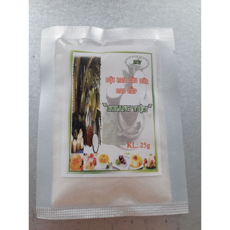 BỘT RAU CÂU DỪA CAO CẤP KHANG VIỆT GÓI 25GR