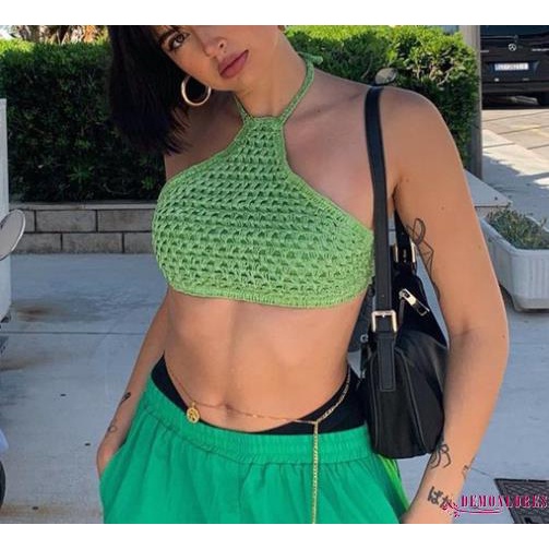 Áo Croptop Hai Dây Màu Trơn Thời Trang Mùa Hè Cho Nữ