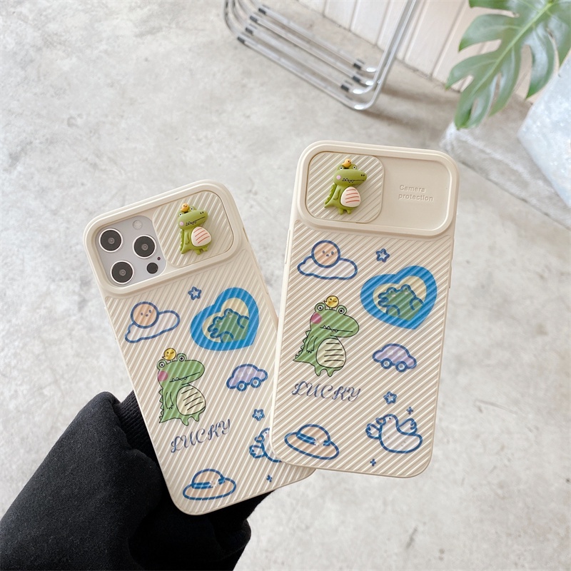 Ốp Điện Thoại Silicon Dẻo Họa Tiết Hoạt Hình Khủng Long Nhỏ Dễ Thương Chống Sốc Cho iPhone 11 12 Pro Max X XS XR XSMAX