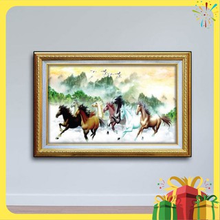 Tranh con ngựa – Tranh Bát mã du xuân TT653