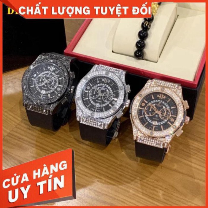 (hublot.đá)  Đồng Hồ Thời Trang Nam Nữ Hublot Cặp Đôi - Dây Hương Vani Cao Cấp - DH602 - Bảo hành 12 tháng