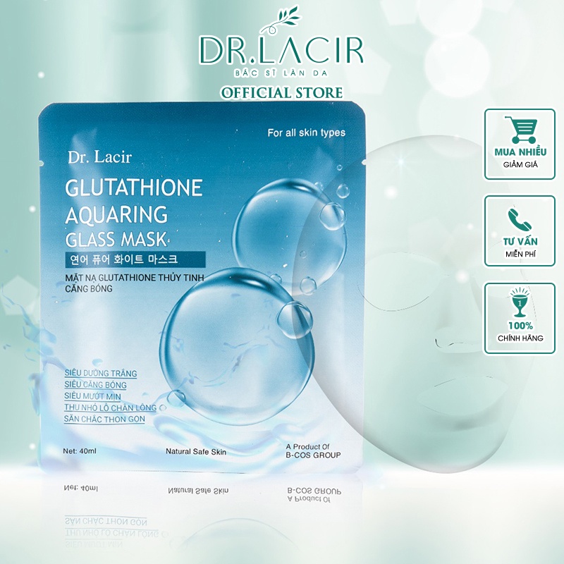 Mặt Nạ Thuỷ Tinh Glutathione Căng Bóng Dr.Lacir Lẻ 1 Miếng DR14