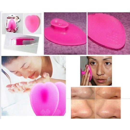 Miếng rửa mặt silicon loven make cleansing pad Nhật Bản màu hồng