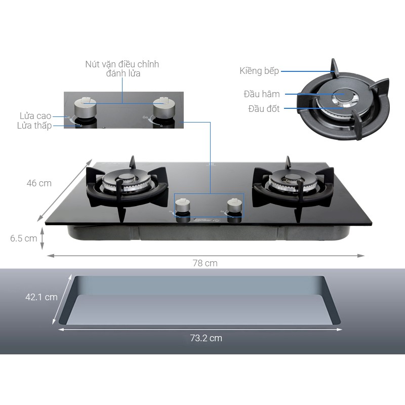 Bếp gas âm Electrolux 7627ck