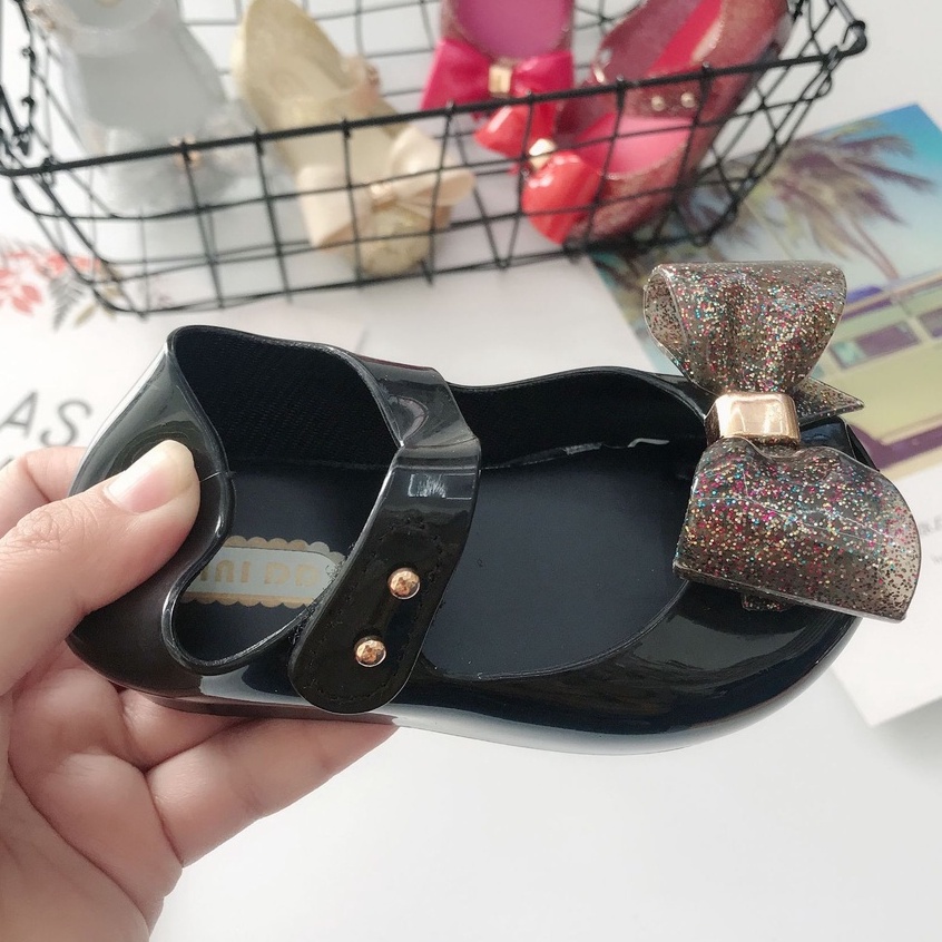 Giày bé gái búp bê nơ to công chúa MINI DD cho bé từ 2 - 7 tuổi