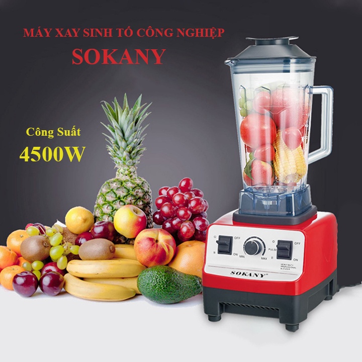 Máy Xay Công Nghiệp SOKANY Công Suất Lớn 4500W Xay Sinh Tố, Xay đá, Xay thịt, xay hạt, xay hoa quả