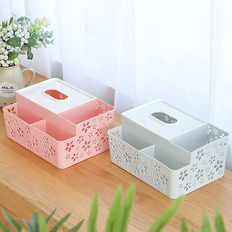 【New Product】Tissue Box Desktop Storage Box Suitable for Living Room Restaurant and Tea Table Nordic Style Simple and Cute Remote Control Storage Box Multifunctional Creative Box