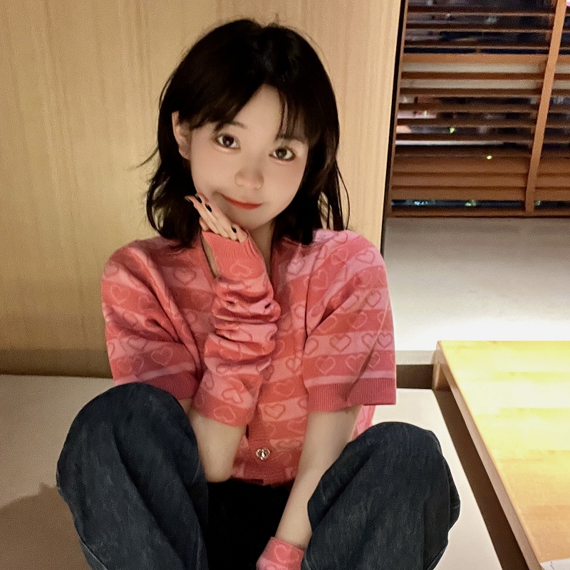 【ZHELIHANGFEI】Áo Khoác Cardigan Dệt Kim Lưng Cao Thiết Kế Ngọt Ngào Dễ Phối Đồ