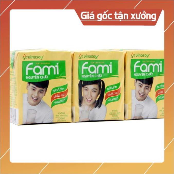 [ICLN9 giảm 5K cho đơn hàng 50k]  Sữa đậu nành Fami nguyên chất hộp 200ml (lốc 6 hộp)