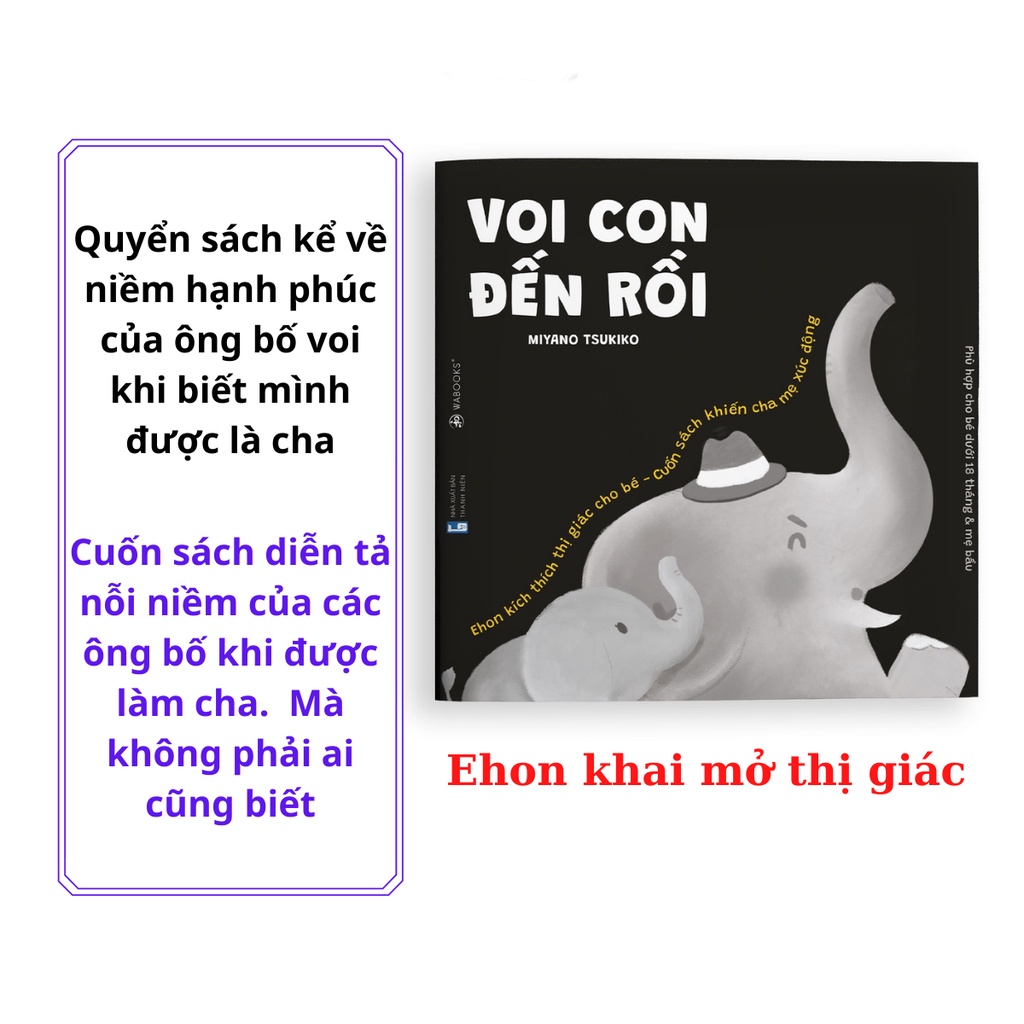 Sách Ehon Cảm Ơn Con Kích thích thị giác cho bé 0 18 tháng tuổi wabooks combo 3 cuốn