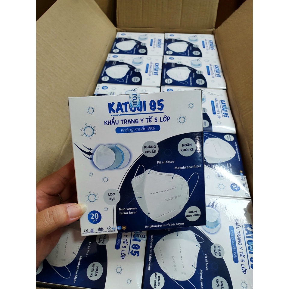 20 cái khẩu trang N95 Katoji 95 5 lớp kháng khuẩn, lọc bụi mịn