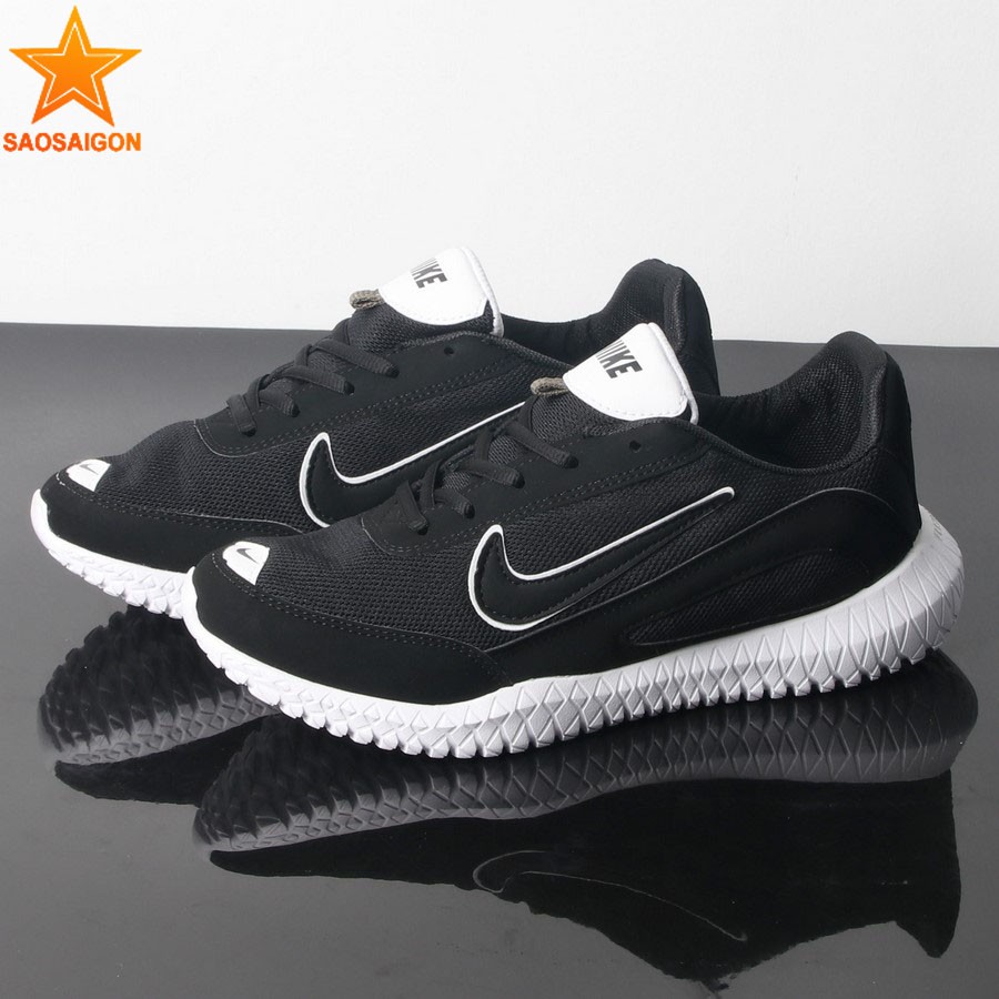 Giày thể thao nam sneaker đen móc trắng siêu rẻ SG298 Saosaigon