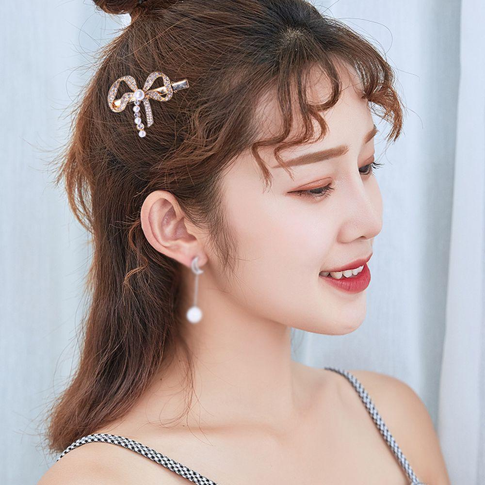 VANES1 Kẹp Tóc Hình Nơ / Bông Hoa Bằng Hợp Kim Ngọt Ngào Cho Nữ