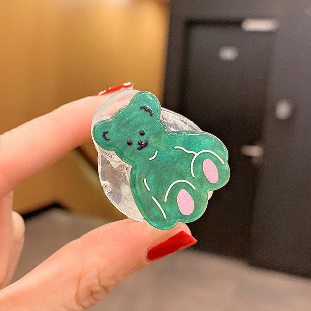 Kẹp Tóc Hình Chú Gấu Màu Xanh Lá Cây Nhỏ Nhắn Thời Trang Hàn Quốc WMES15H Dành Cho Bạn Nữ