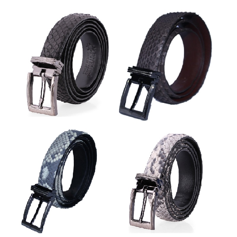 Dây thắt lưng nữ da trăn Huy Hoàng 2,5P màu đen, nâu, da nguyên thủy, trắng HP5301-02-03-09
