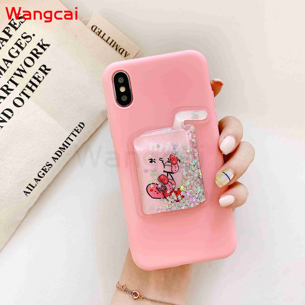 Huawei Nova 5T Honor 7X 7S Y6 Y5Prime 2018 GR5 GR3 2017 Case Liquid Quicksand Lemon Cherry Fruit Cute Cover