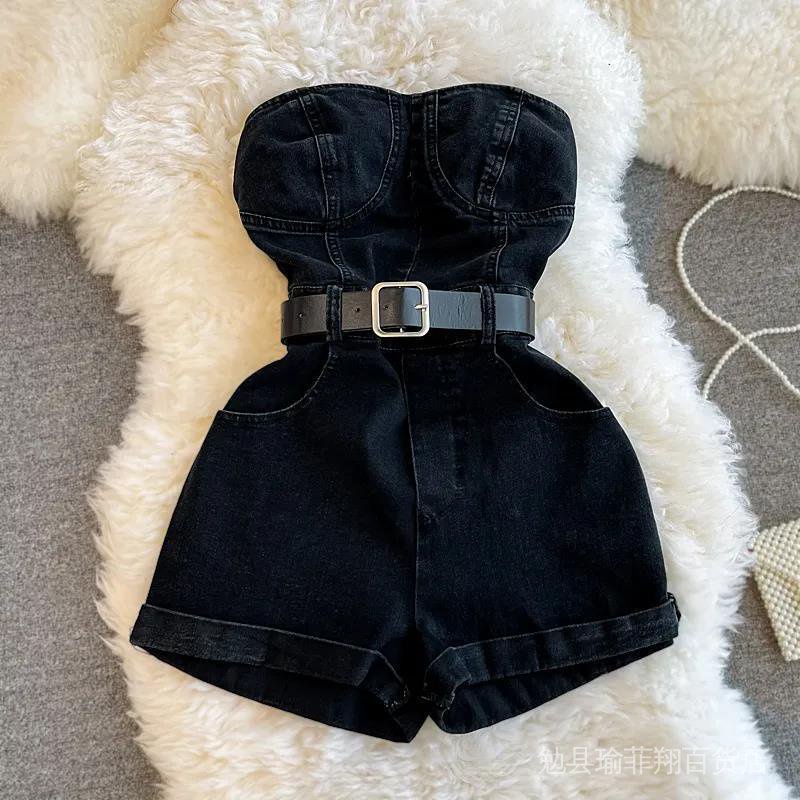 Jumpsuit Denim Ống Rộng Phong Cách Hong Kong Thời Trang Mùa Hè Cho Nữ eVJ7 | BigBuy360 - bigbuy360.vn