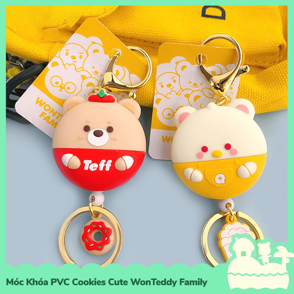 [Sẵn VN] Móc Khóa PVC Nhân Vật Hoạt Hình Mẫu Bánh Bích Quy Cookies Cute WonTeddy Family