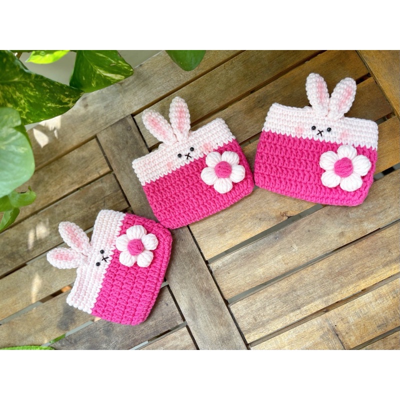 Ví/bóp len đựng thẻ ATM + hoa bằng len nhiều mẫu design by Nhà Puka