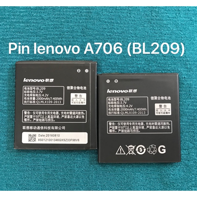 Pin lenovo A760 zin, kí hiệu trên pin BL209