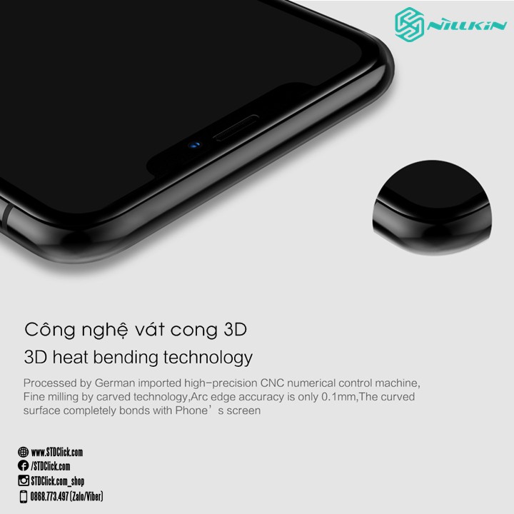 KÍNH CƯỜNG LỰC IPHONE 11 - 11 PRO - 11 PRO MAX NILLKIN 3D CP+MAX CÓ MÀNG LOA CHÍNH HÃNG