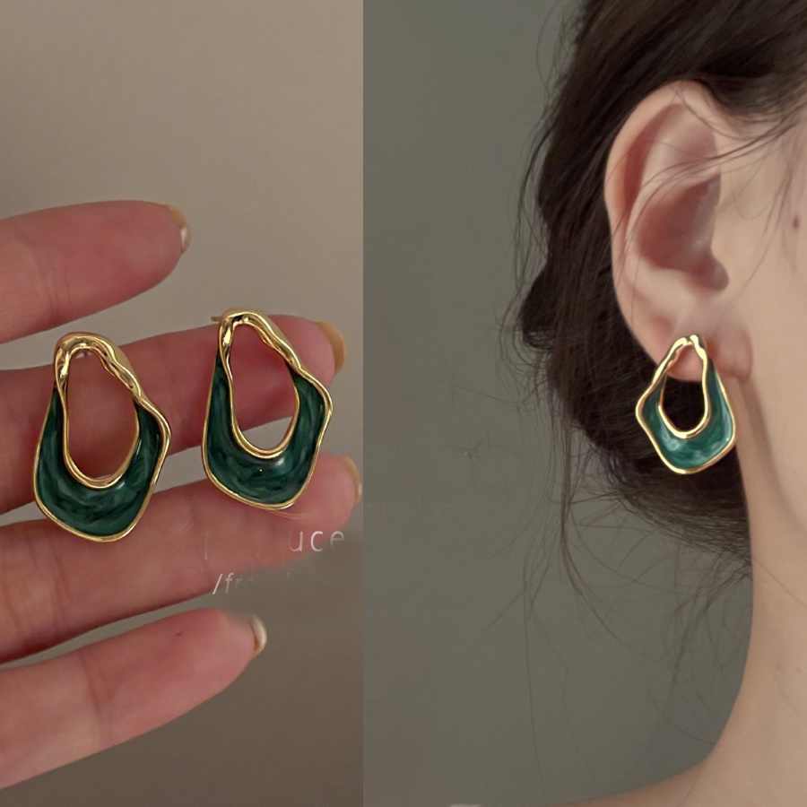 Bông Tai Mạ Bạc 925 Đính Đá Phong Cách Hàn Quốc