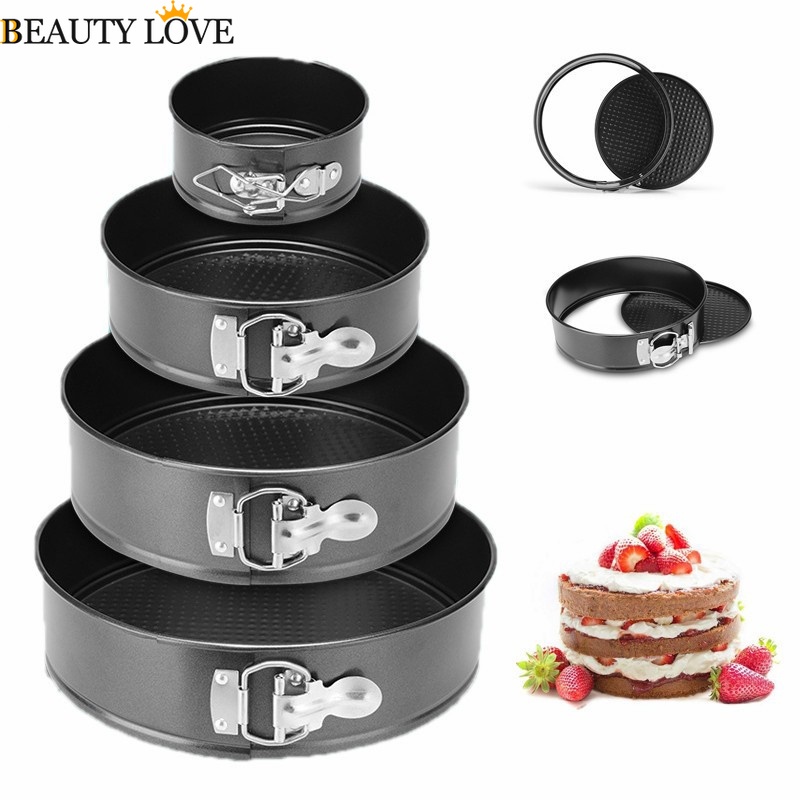 Khuôn Nướng Bánh Tròn Bằng Thép Carbon Chống Dính Màu Đen 4 / 6 / 8 / 10 inch