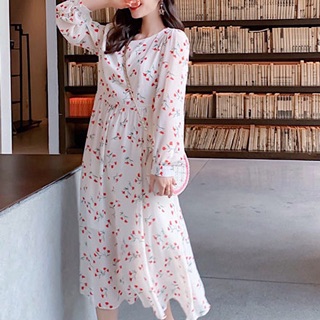 Đầm suông hoa tay dài (kèm hình thật)