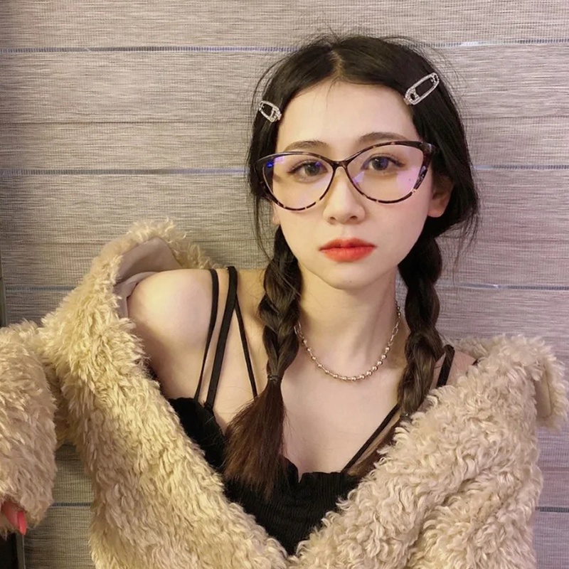 PAPAOZHU Kính Mát Gọng Mắt Mèo Đen Phong Cách Cổ Điển Cho Nam Và Nữ