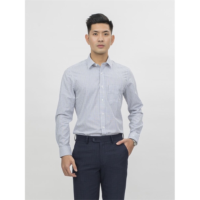 Áo sơ mi nam dài tay ARISTINO sợi tre from rộng ALS57808
