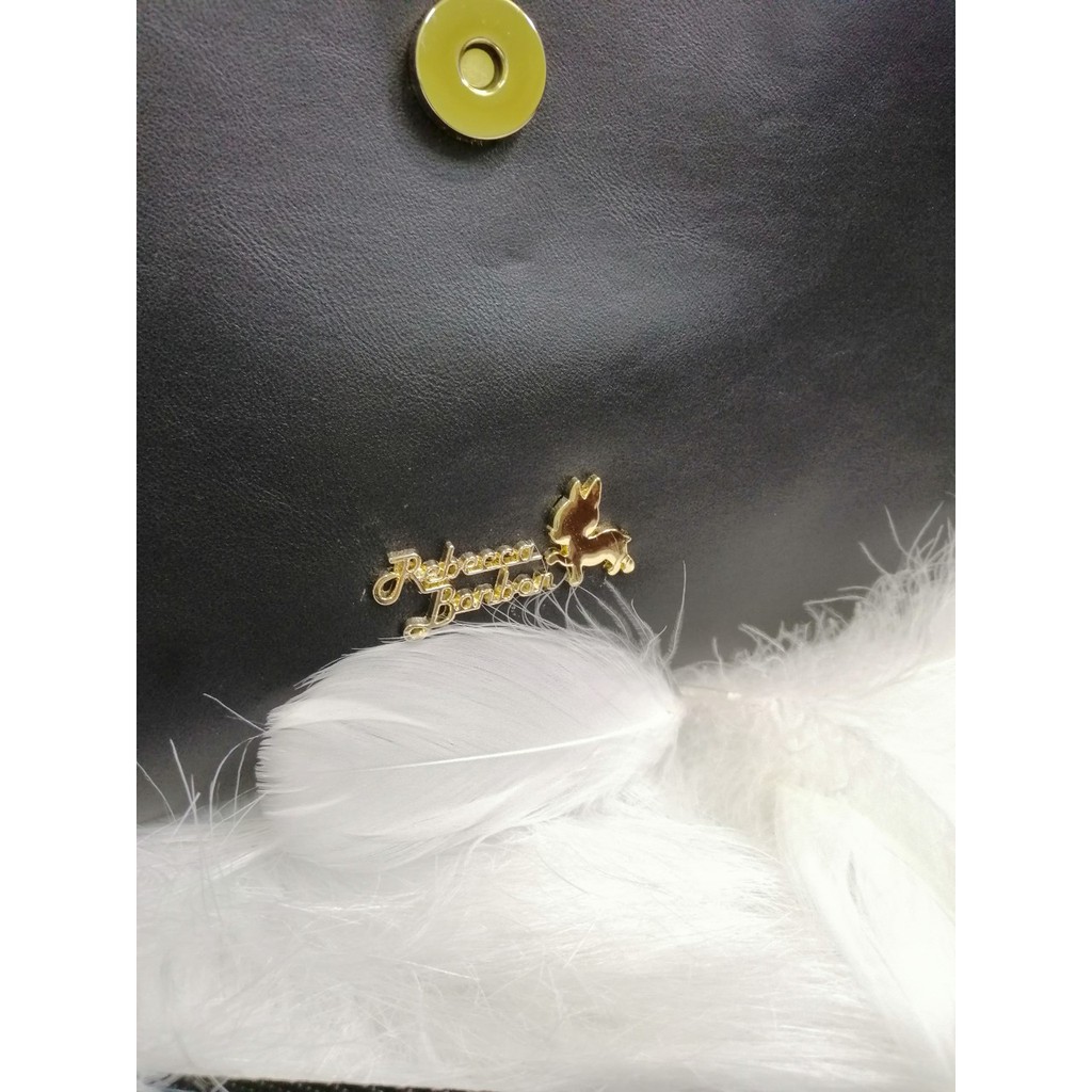 Túi cầm tay vuông màu nho phối đen PU. #RebeccaBonbon chó Bull Nhật Bản