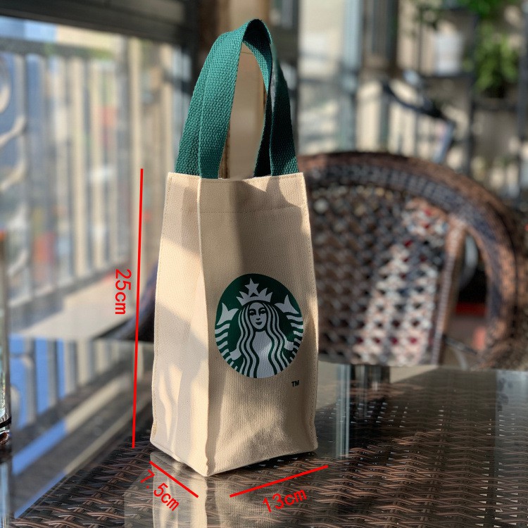 Túi Xách Vải Starbucks Đựng Ly Nước Giữ Nhiệt Tiện Dụng