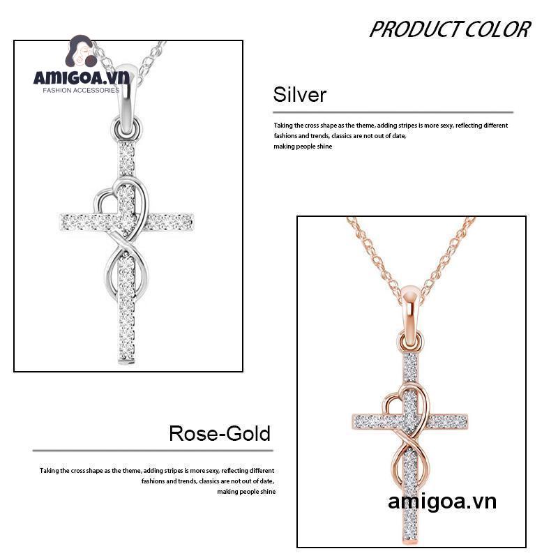 ✨✨Vòng cổ Mạ Bạc Hình Số 8 Đính Đá Kim Cương Nhân Tạo