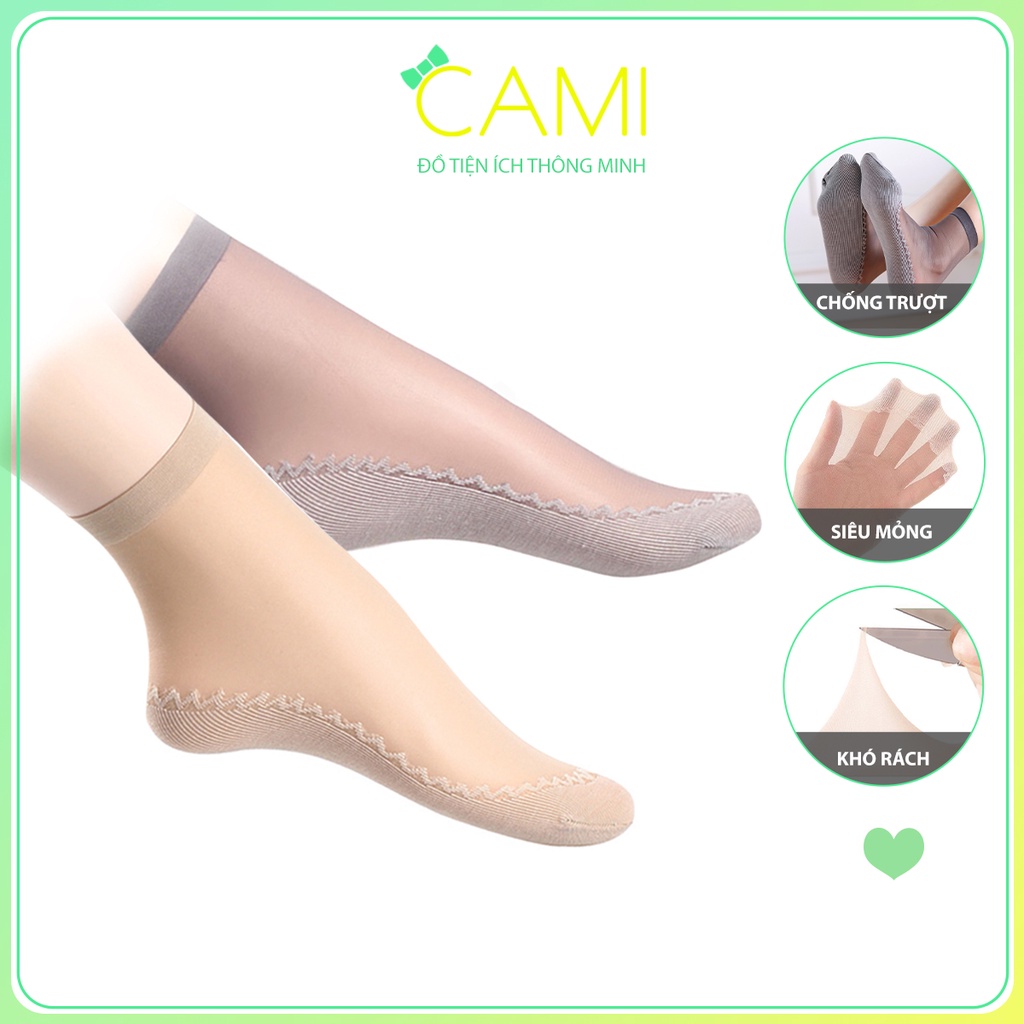Combo 5.10 cặp vớ da tone màu kem, đen, xám chất liệu vải dệt thoáng khí, đế cotton có cổ chun - Cami - CMPK249