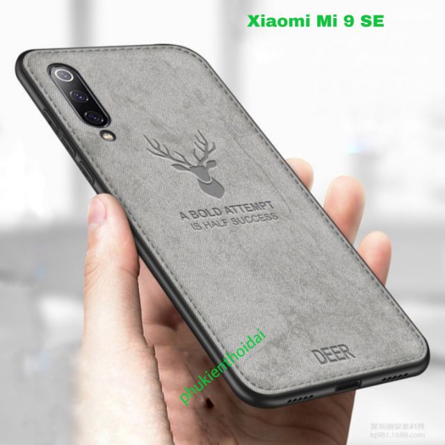 Ốp lưng Xiaomi Mi 9 SE chống sốc vải đầu hươu cao cấp thời trang