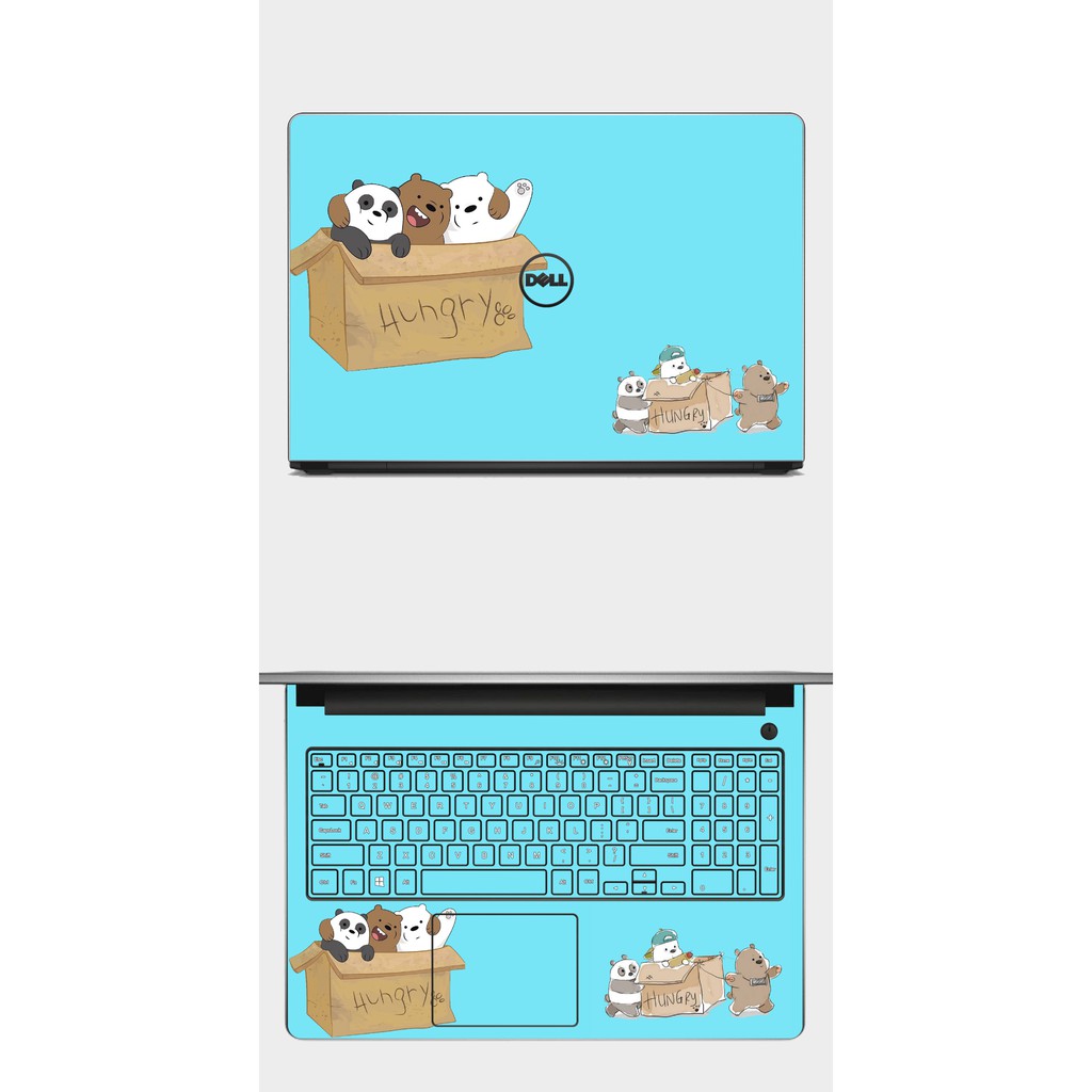 Mẫu skin WE ARE BEAR dễ thương. Full Các Dòng Như: Dell, Hp, Acer, Asus, Macbook,...in hình theo yêu cầu