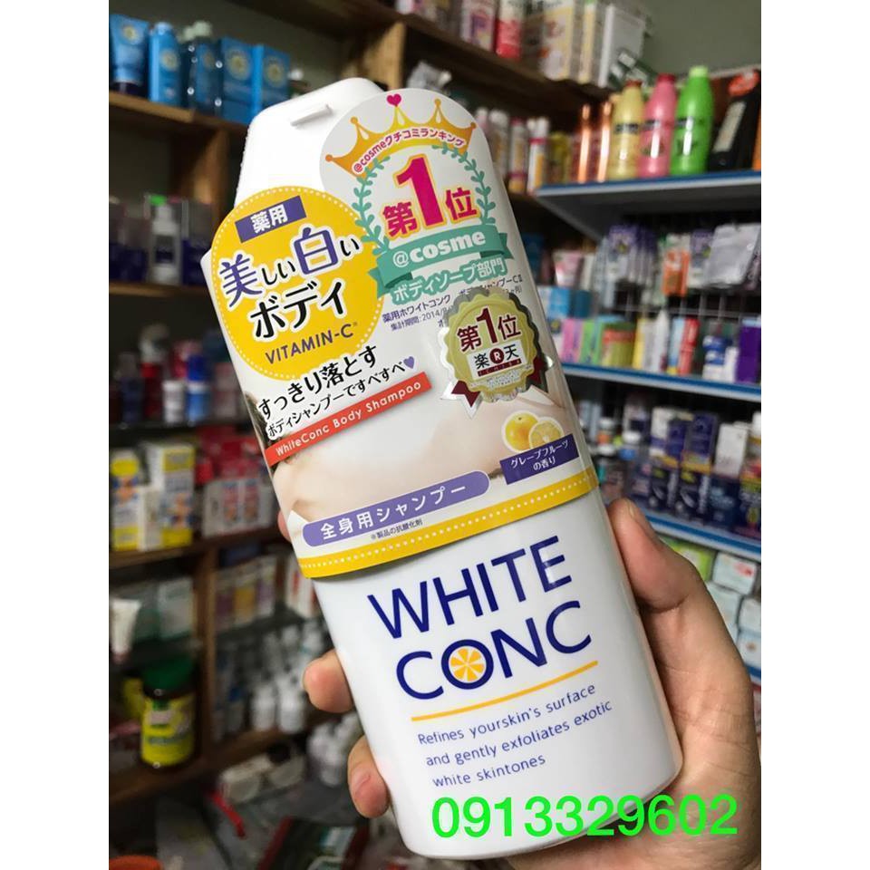 Sữa Tắm Dưỡng Trắng Da White ConC Body Nhật 360ml - White Con C Body Shampoo Vitamin C