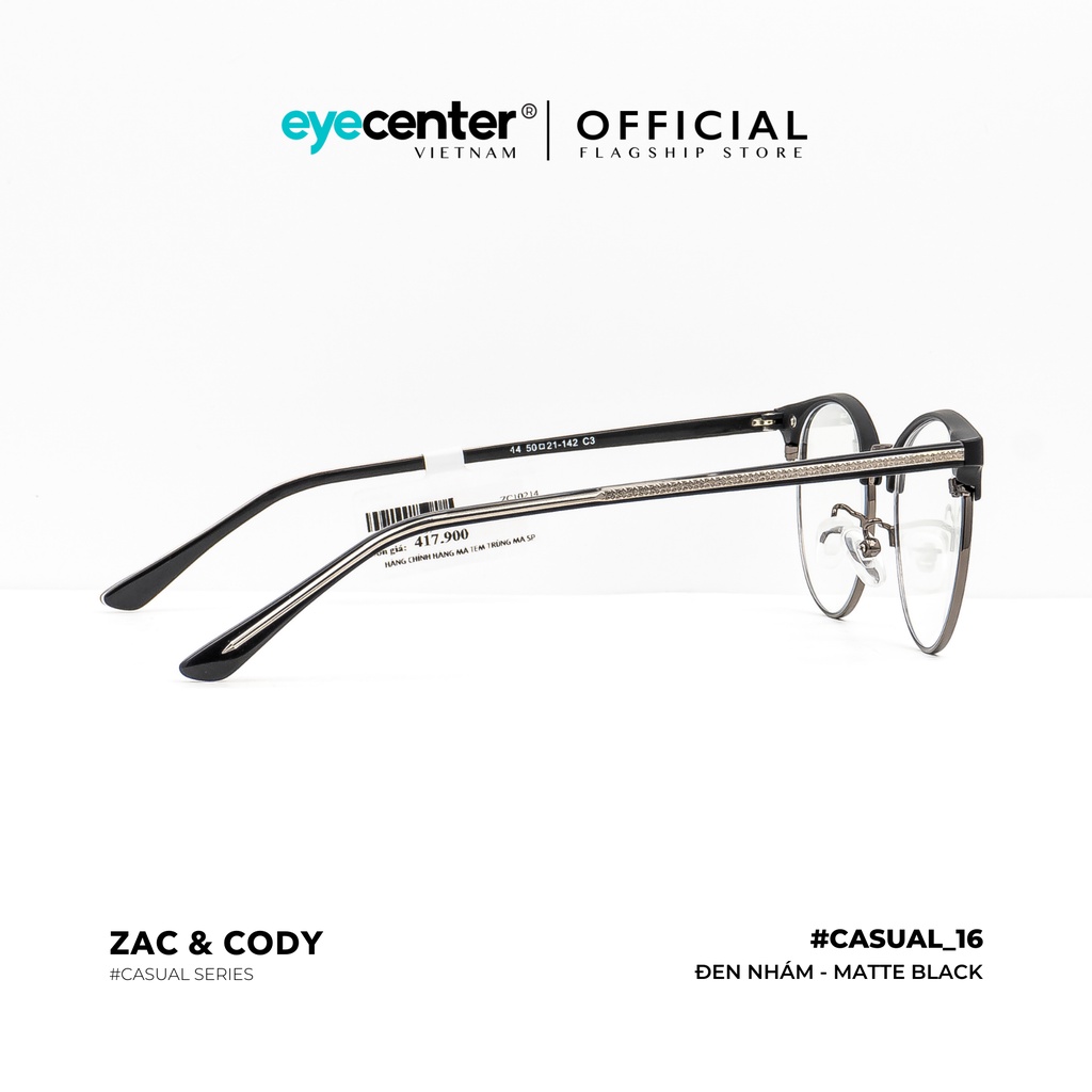 Gọng kính vuông nam nữ chính hãng casual_16 by Zac &amp; Cody nhập khẩu Eye Center Vietnam