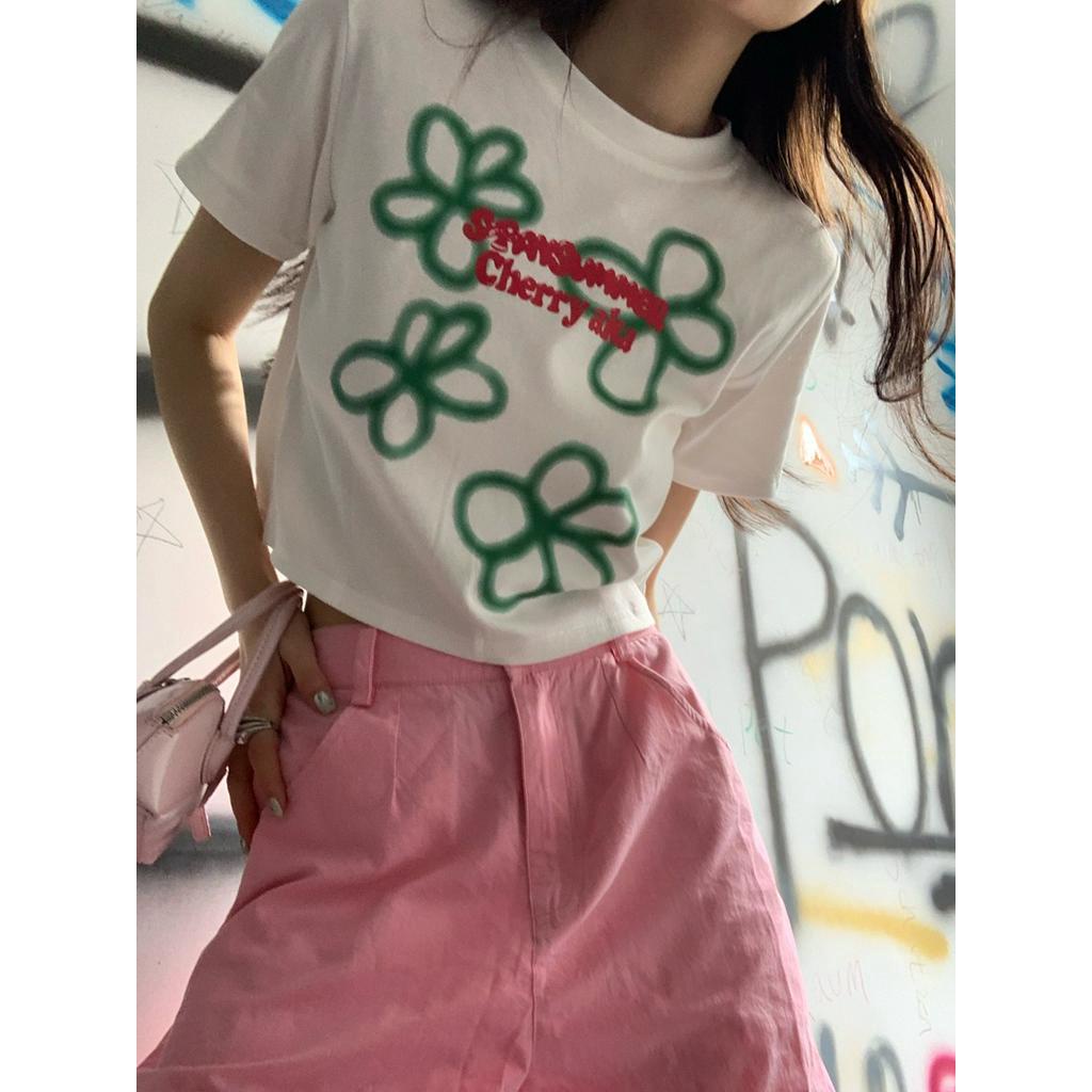 Áo Thun Nữ Ngắn Tay In Hoa 51277