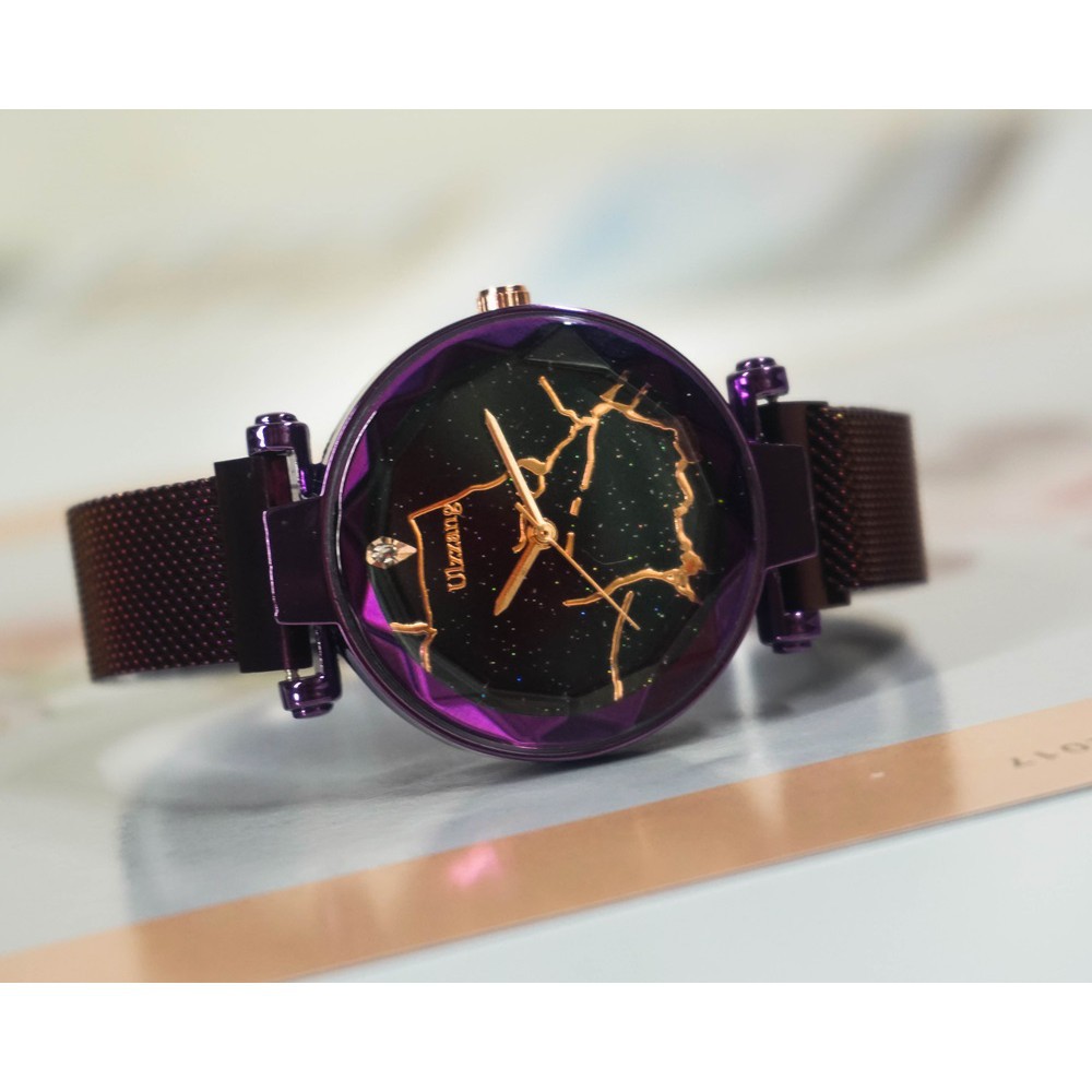 [ xả kho ] Đồng hồ nữ Ulzzang 5028 dây thép lưới khóa nam châm mặt tròn