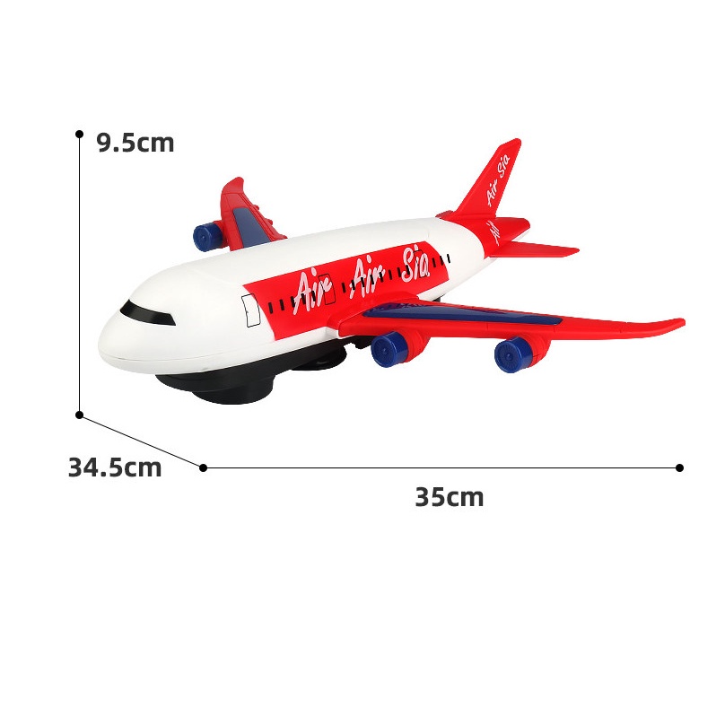 Đồ chơi máy bay cỡ lớn di chuyển, xoay 360 độ nâng hạ, có âm thanh và đèn, đồ chơi giải trí cho bé