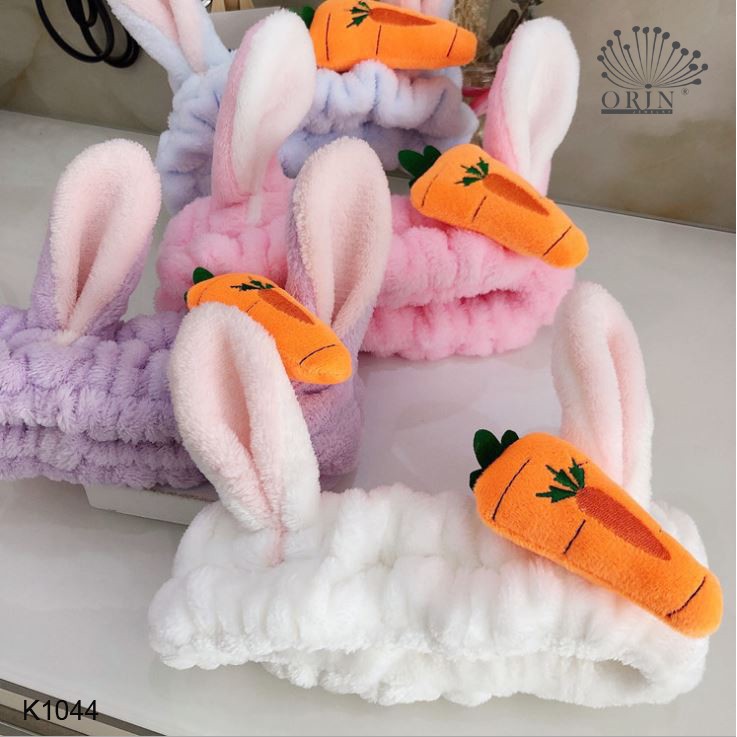 Băng đô turban 3D cà rốt tai thỏ vải nhung xinh xắn Store4girls
