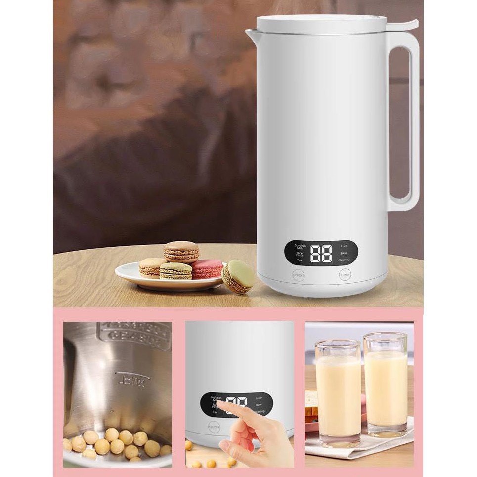 Máy xay nấu mini đa năng, làm sữa hạt, sữa đậu, nấu cháo chậm cho bé, nấu chè, nấu tô yến tự động, dung tích 350ml