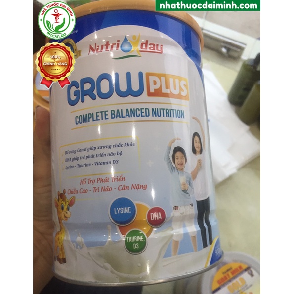 [Ảnh Thật] Sữa Bột Nutriday Grow Plus 900g - Phát Triển Chiều Cao, Cân Nặng, Trí Não Cho Bé