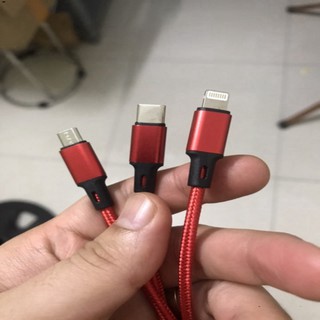 Cáp sạc 3 đầu dây dù loại đẹp