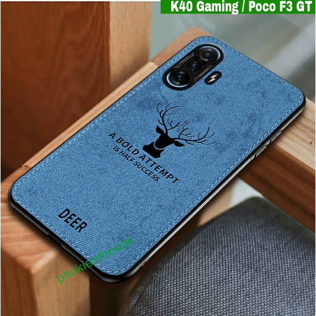 Ốp lưng Redmi K40 Gaming / Poco F3 GT / K50 Gaming / K50 Ultra / K50 / K60 vải đầu hươu nai thời trang cao cấp