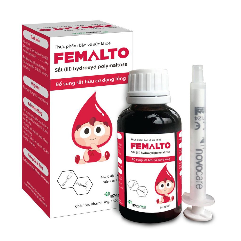 Femalto lọ 15ml sắt nhỏ giọt cho trẻ 0-36 tháng tuổi