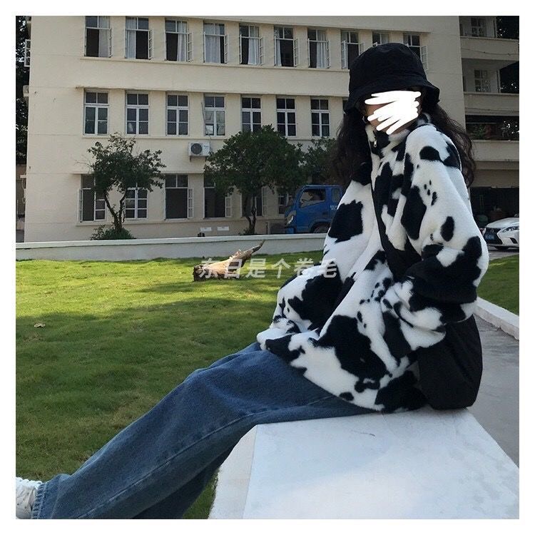 Áo Khoác Polo Bò Sữa Lông Ulzzang Unisex