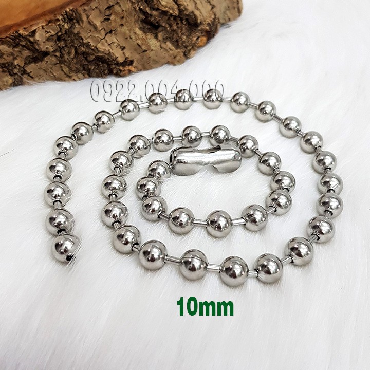 Dây chuyền bi tròn to 5mm, 8mm, 10mm, dây chuyền nam DZ1192.